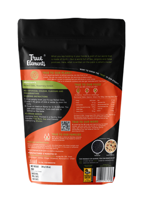 True Elements Rolled Oats