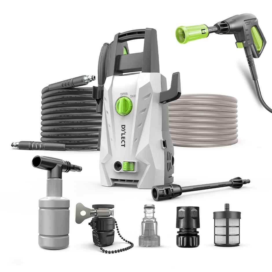 Dylect Ultra Flow Plus | 1900W | 130 Bar | 65L/Min Flow | 5m Hose | For Car, Bike & Home Cleaning