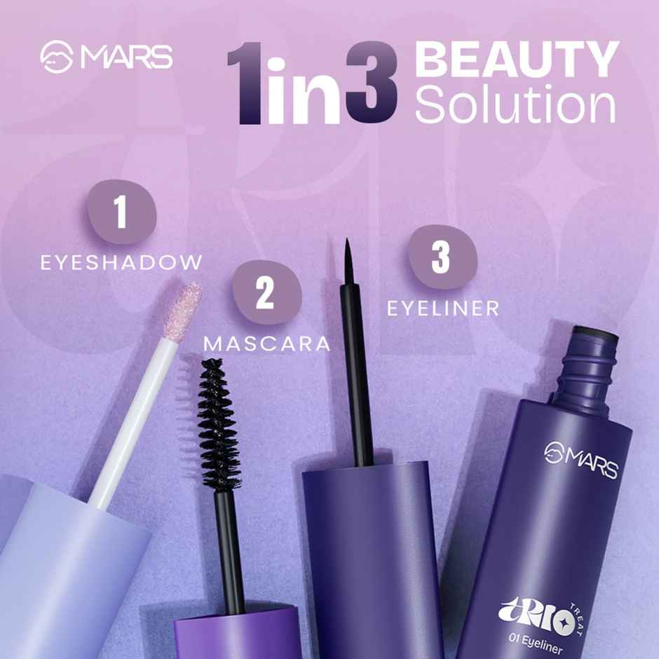 MARS Cosmetics TRIO Treat 3-IN-1 Eye Makeup Kit with Eyeliner, Mascara & Eyeshadow (24.44gm)