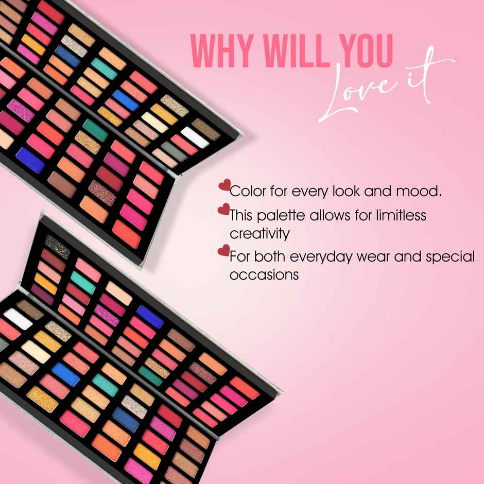 Colors Queen 70 Multi|Color Eyeshadow Palette Shimmer & Glitter Shades | Easy to Blend | 70 Color