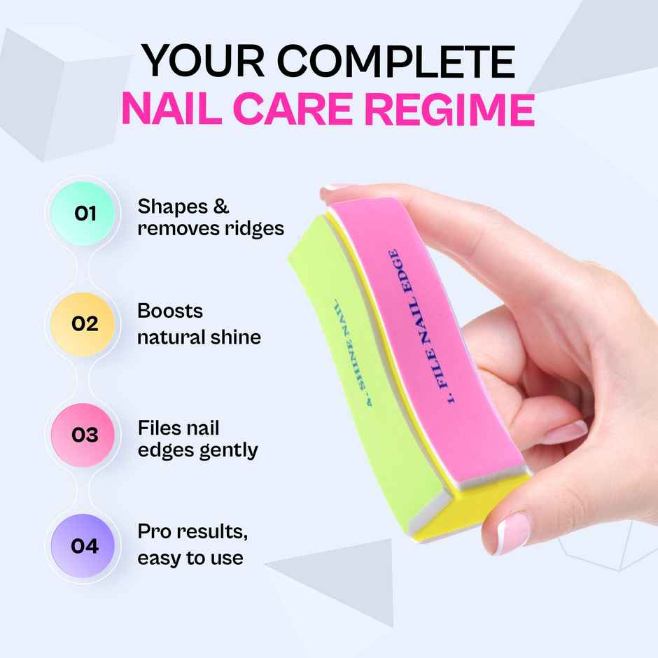 Colors Queen 4 in 1 Nail Buffer, Shiner & Filer | Professional Nail Care Kit