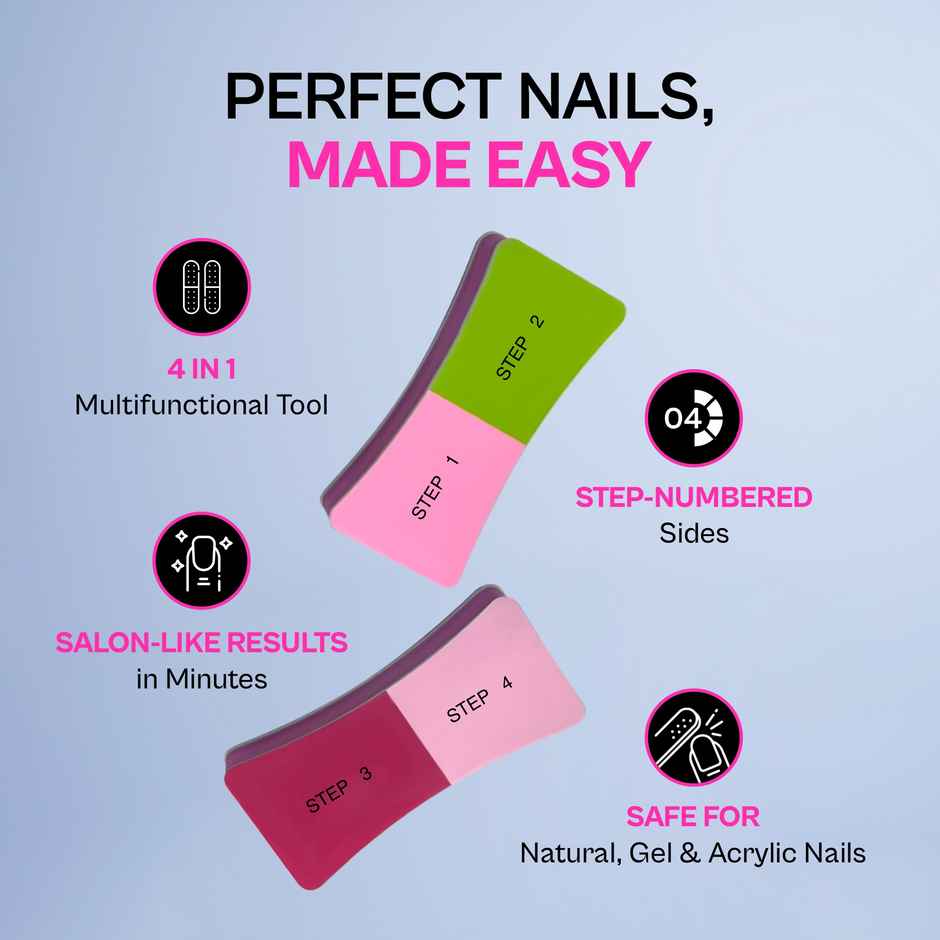 Colors Queen 4-Way Nail Buffer, Shiner & Filer | Professional Nail Care Kit
