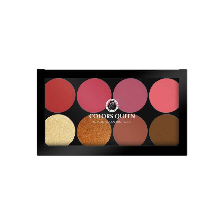 Colors Queen Ultra Professional Blush Palette with Shimmer Highlighters and Contour | Shade | 01