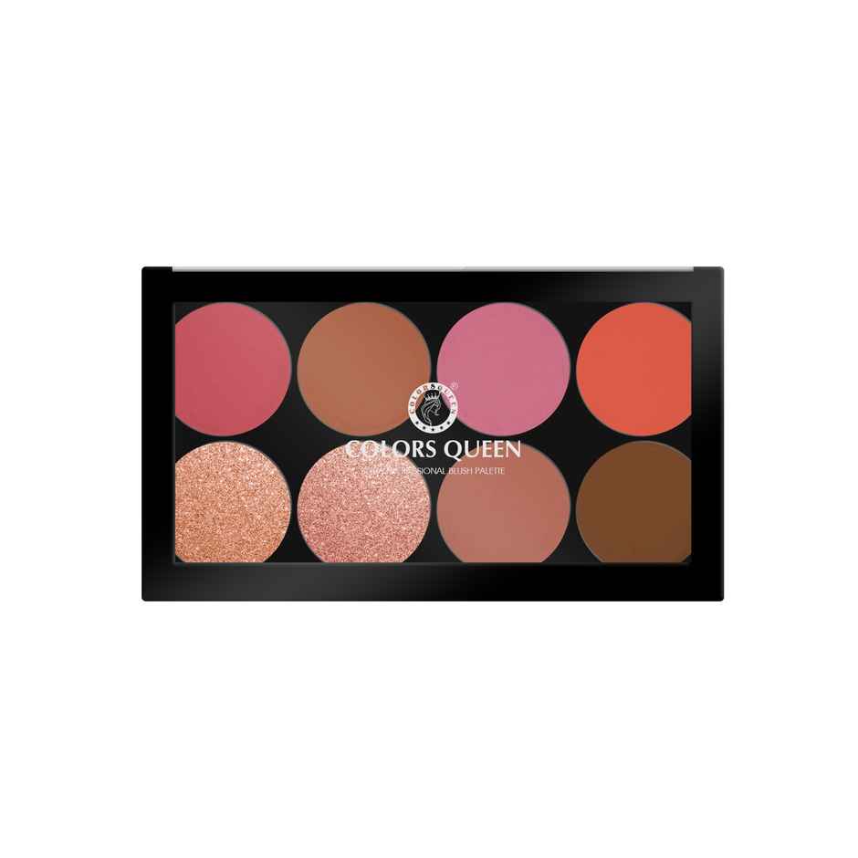Colors Queen Ultra Professional Blush Palette with Shimmer Highlighters and Contour | Shade | 02
