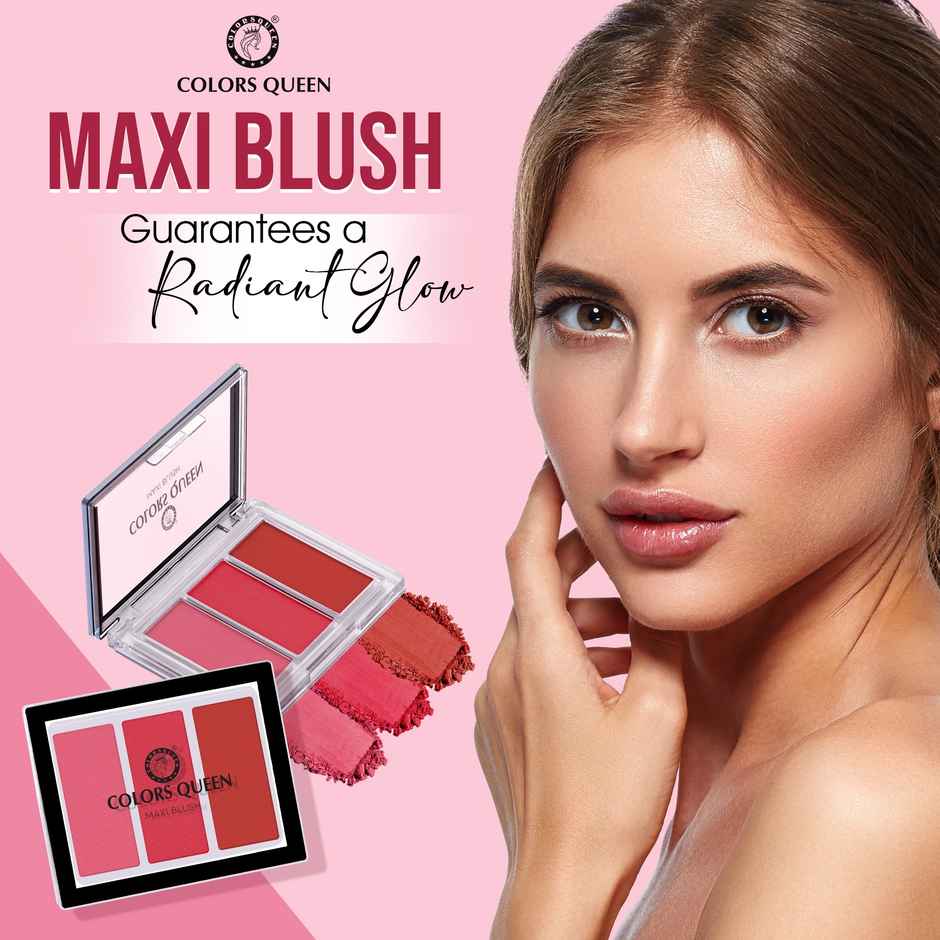 Colors Queen 3 Multicolor Maxi Blush Blusher for Face Makeup | Shade | 04