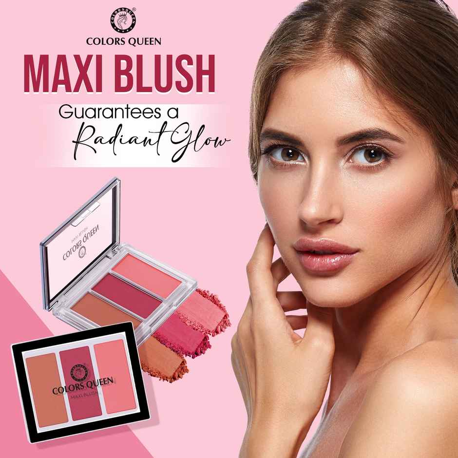 Colors Queen 3 Multicolor Maxi Blush Blusher for Face Makeup | Shade | 03