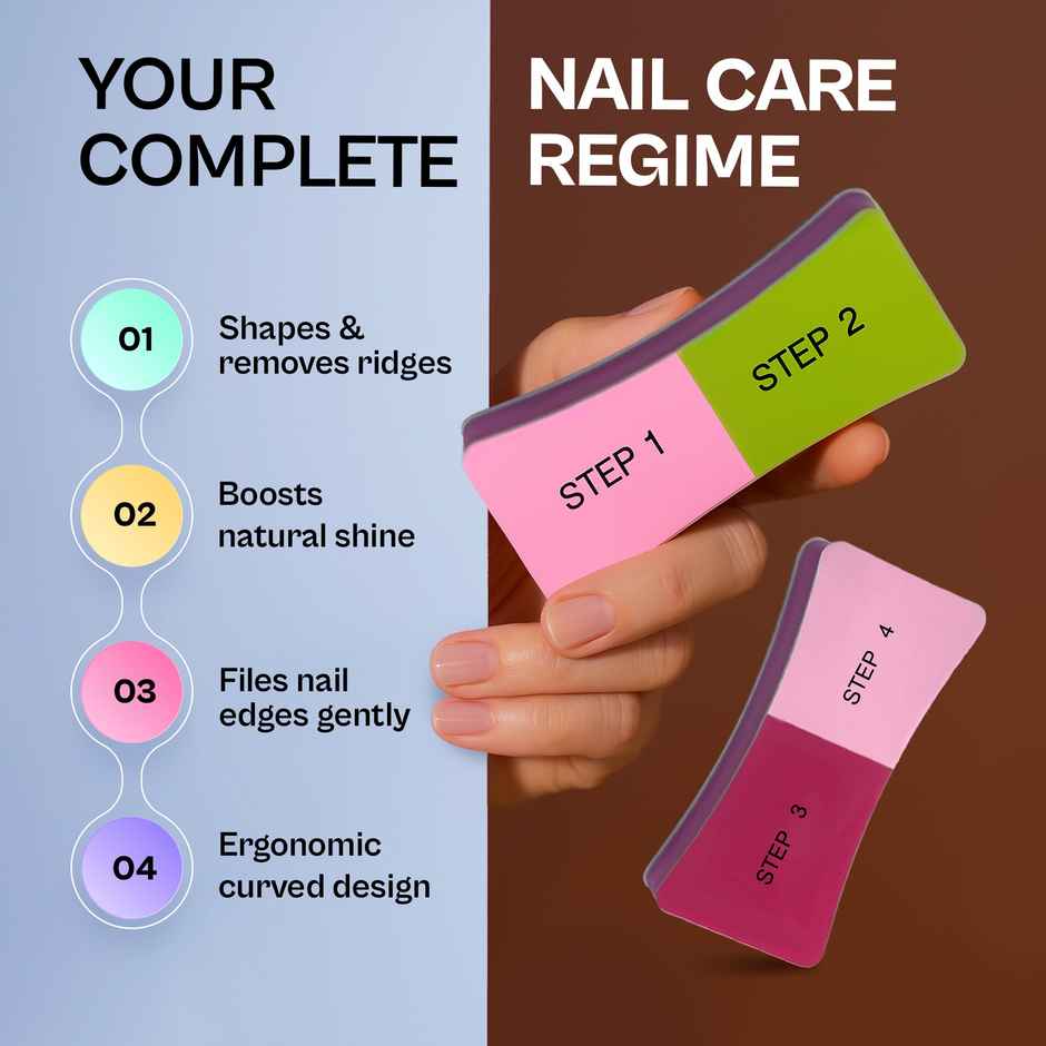 Colors Queen 4-Way Nail Buffer, Shiner & Filer | Professional Nail Care Kit