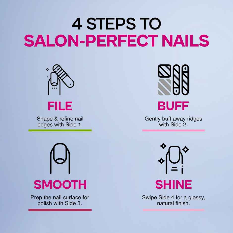 Colors Queen 4-Way Nail Buffer, Shiner & Filer | Professional Nail Care Kit