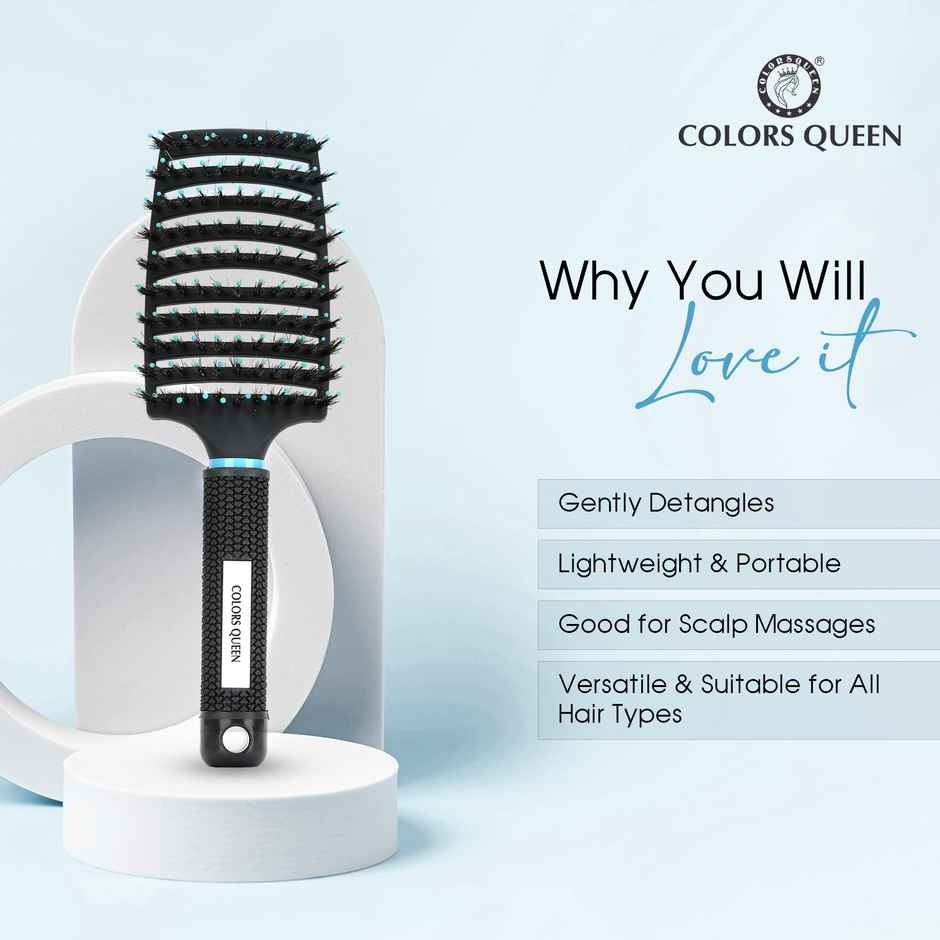 Colors Queen Detangler Hair Brush with Strong & Flexible Bristles