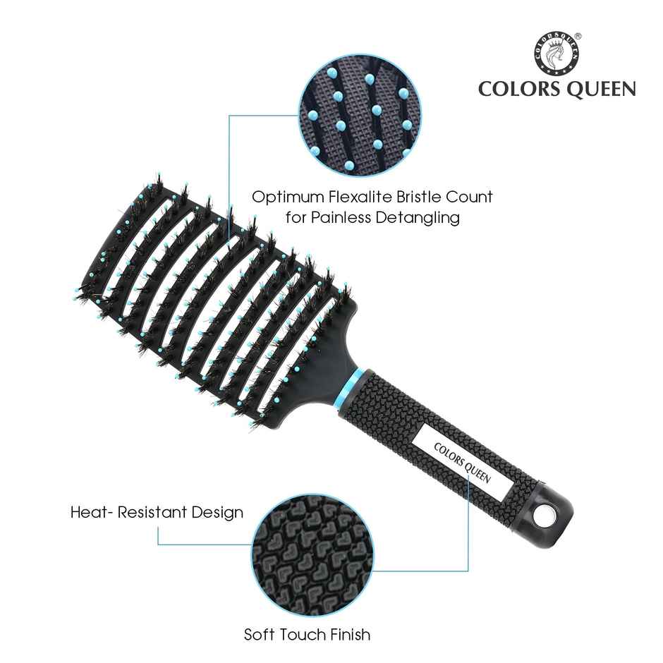 Colors Queen Detangler Hair Brush with Strong & Flexible Bristles
