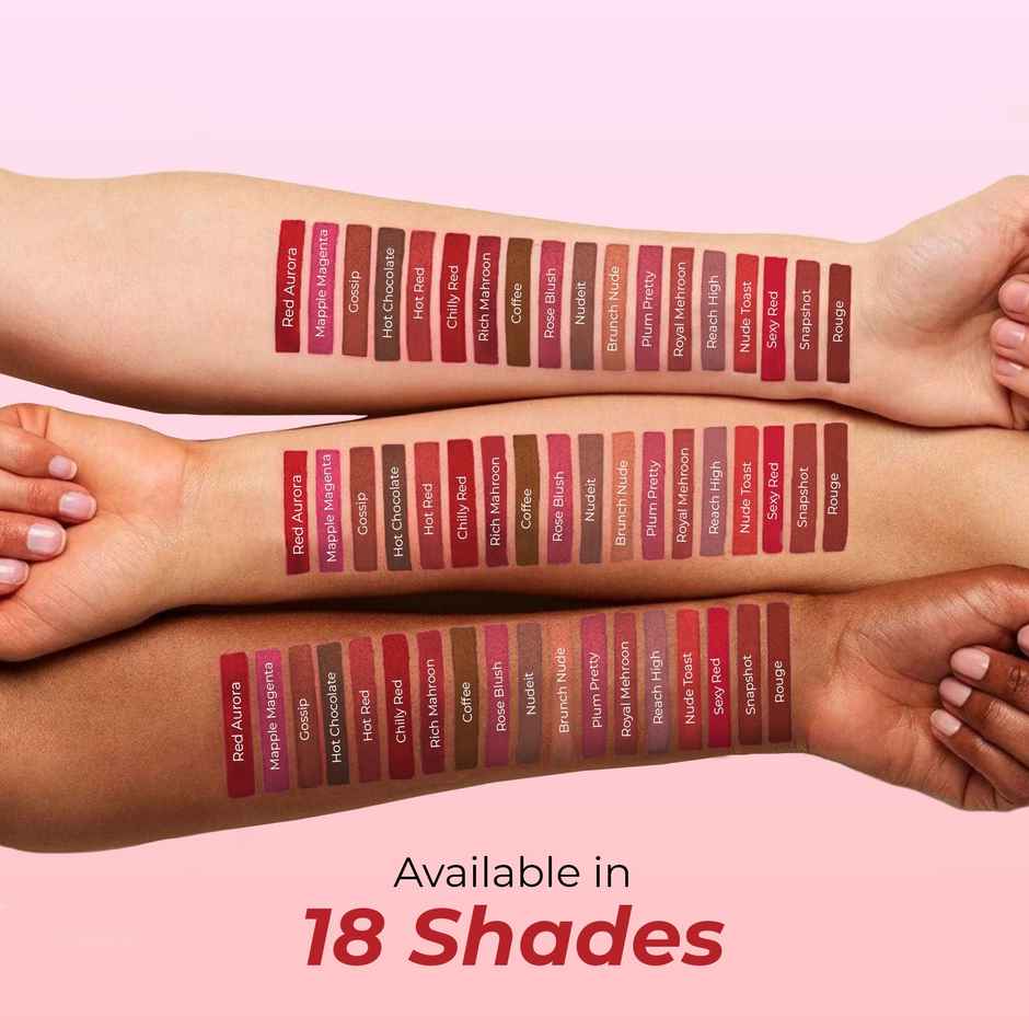 Colors Queen Lippie Creamy Matte Lipstick for Women Infused with Jojoba Oil | 06 | Chilly Red