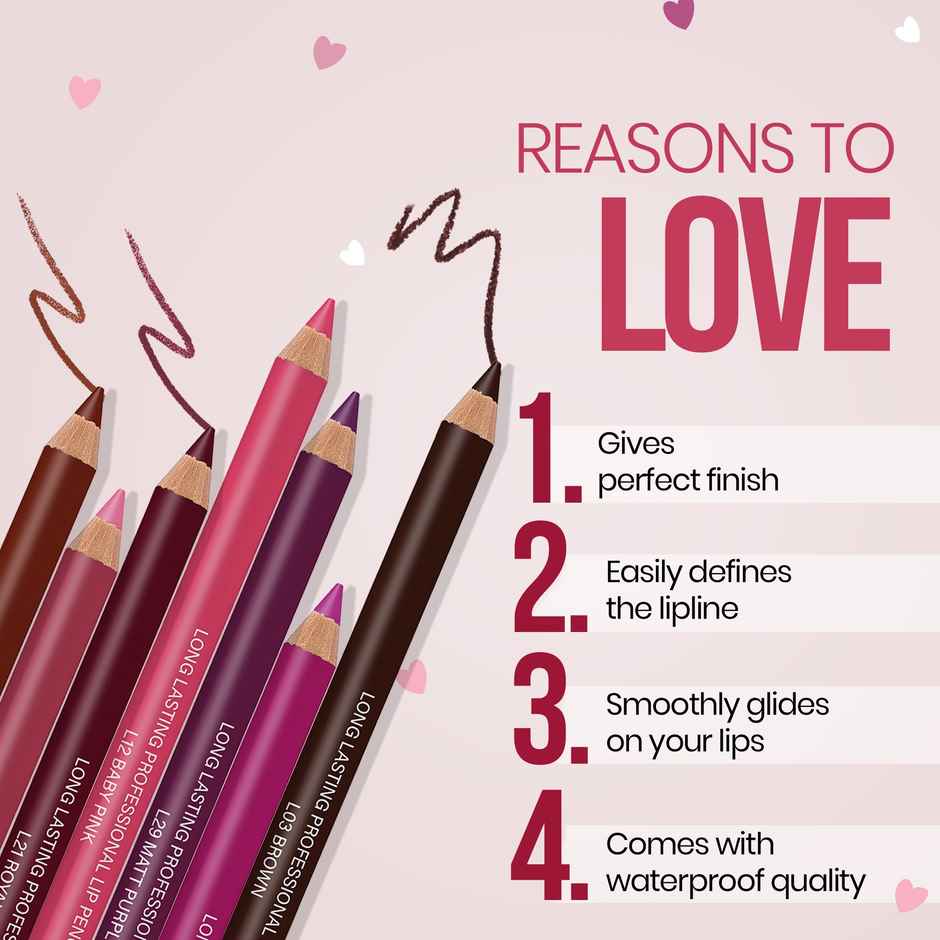 Colors Queen Lip Liner Pencil Non Transfer Lip Liner for Makeup Lip Liner Pencil | Beauty Pink