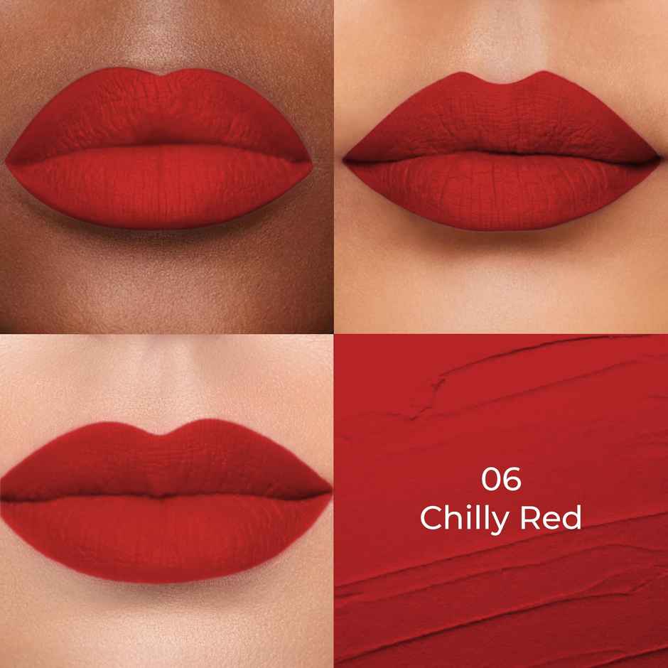 Colors Queen Lippie Creamy Matte Lipstick for Women Infused with Jojoba Oil | 06 | Chilly Red