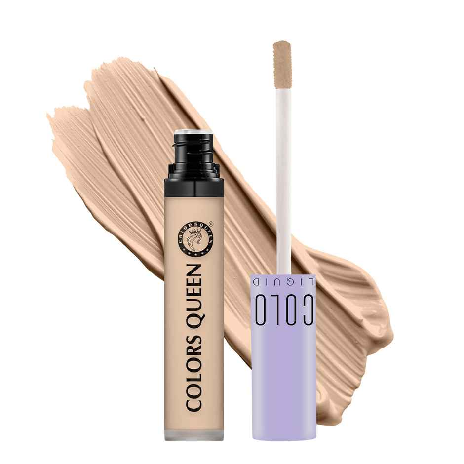 Colors Queen Conceal & Reveal Liquid Long Lasting Concealer with Matte Finish| Light Ivory