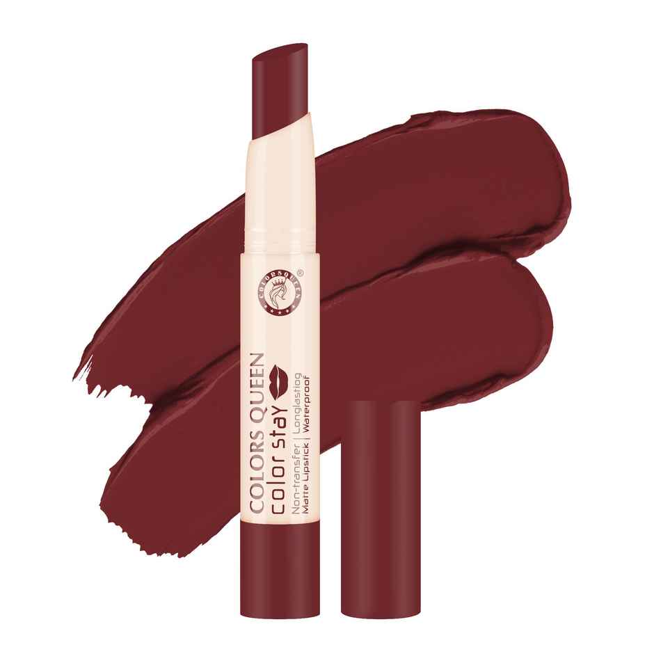 Colors Queen Color Stay Matte Lipstick | Matte Finish, Transferproof for Women | Rich Maroon