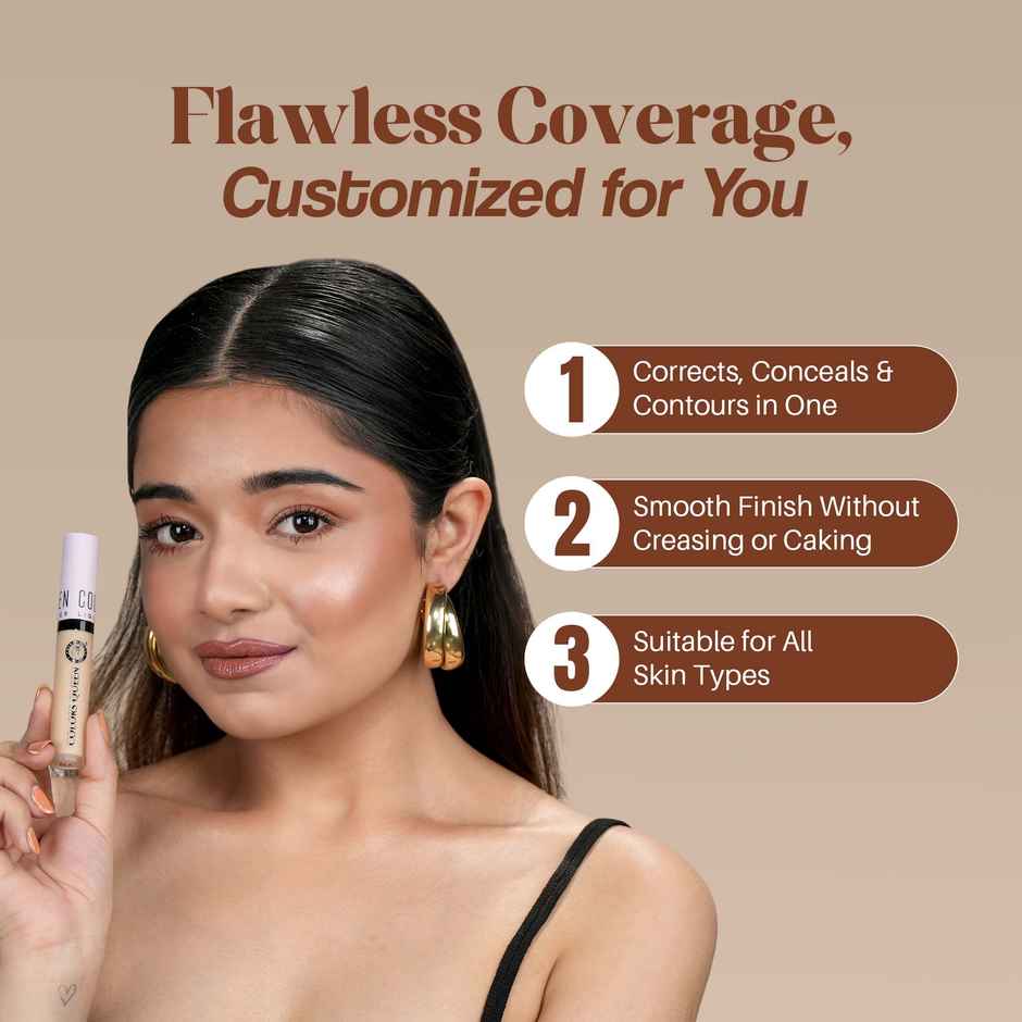 Colors Queen Conceal & Reveal Liquid Long Lasting Concealer with Matte Finish | Orange Corrector