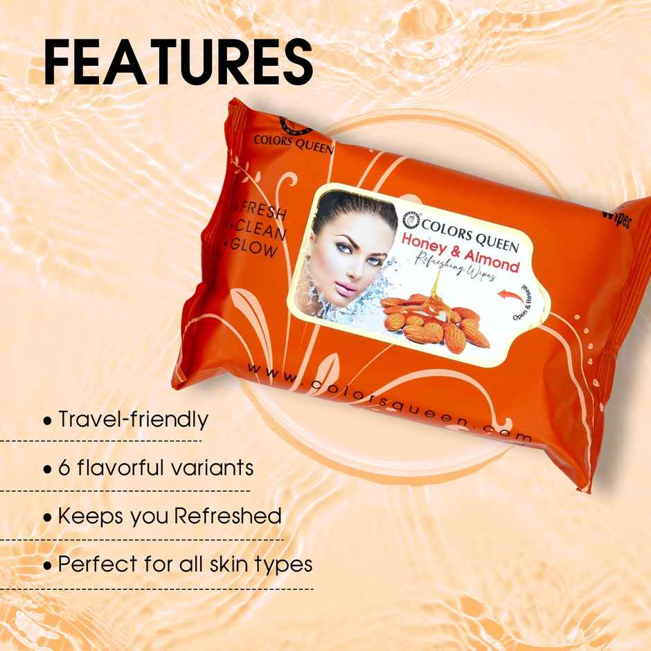 Colors Queen Colors Queen Daily Refreshing Facial Wipes | Honey | 25 Pulls Per Pack