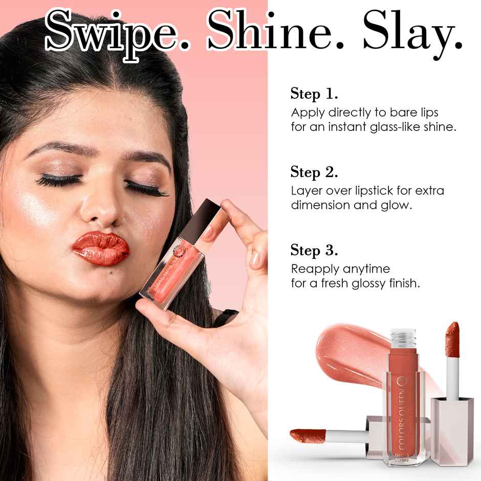 Colors Queen Glass Bomb High Shine Universal Lip Luminizer Lip Gloss | Rose Gold - 07