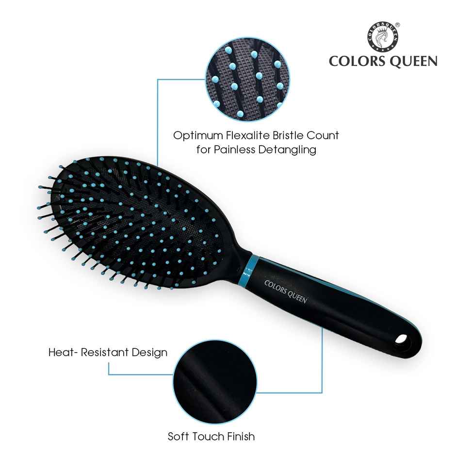 Colors Queen Cushion Hair Brush with Strong & Flexible Bristles | Hair Brush for Men & Women
