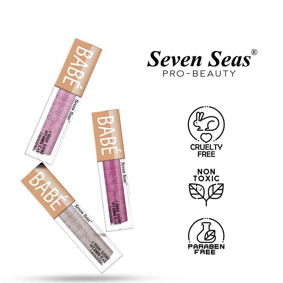 Seven Seas Babe Glittery Lip Gloss | High Shine Lip Gloss | Long Lasting