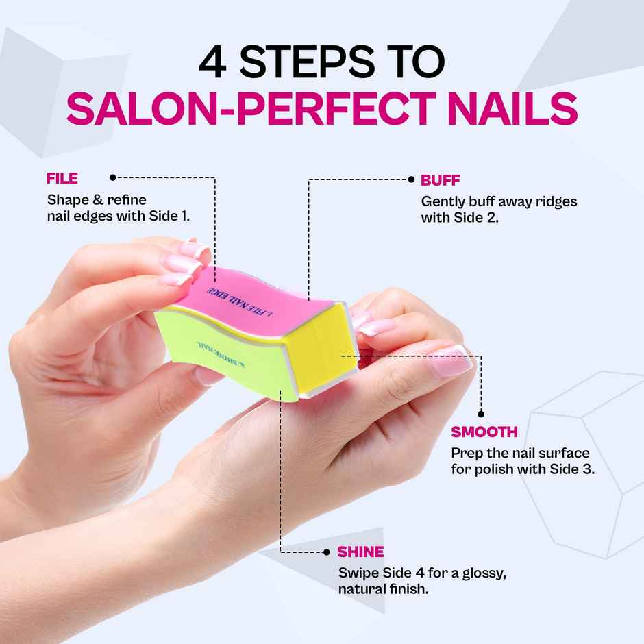 Colors Queen 4 in 1 Nail Buffer, Shiner & Filer | Professional Nail Care Kit