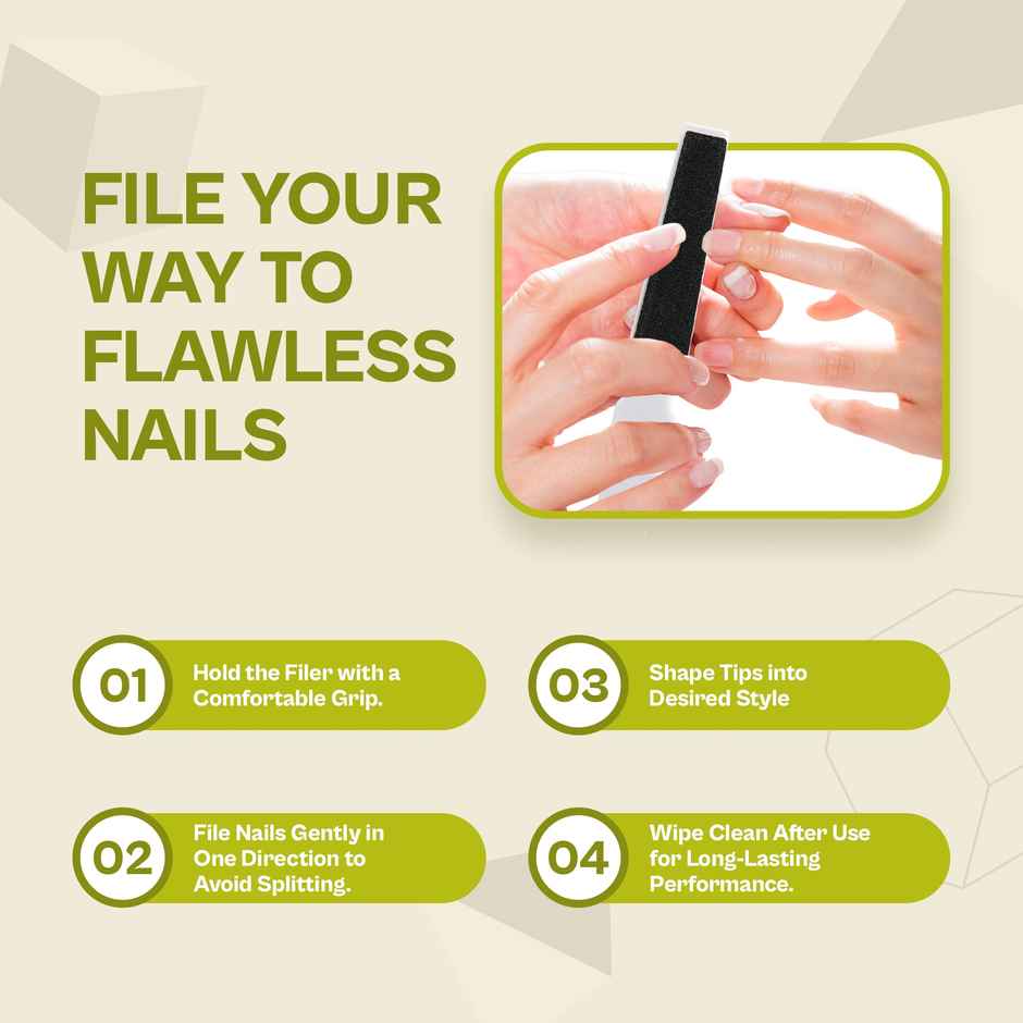 Colors Queen UV Nail Buffer with Handle | Professional Nail Care Tool