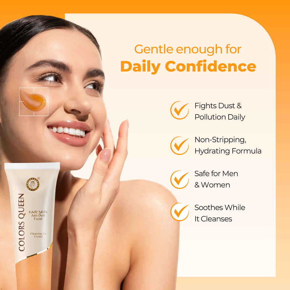Colors Queen Fair Skin Anti Dust Facial Cleanser | Instant Dirt Removal, Instant Glow