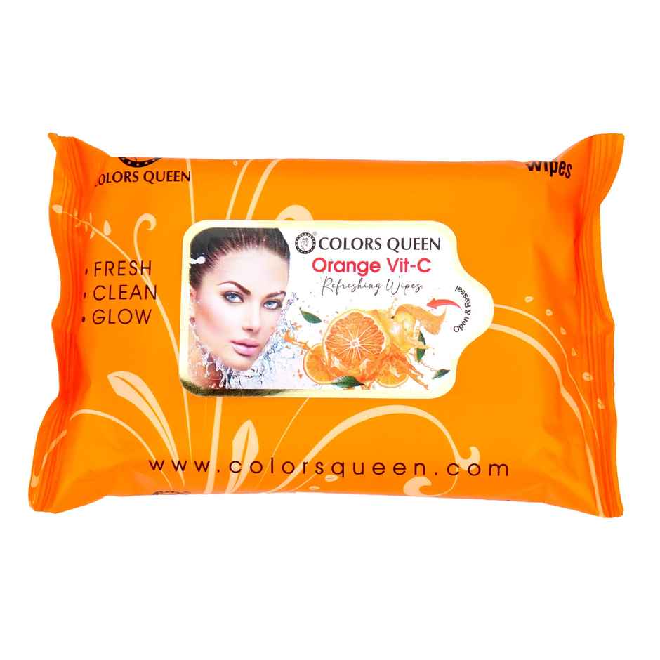 Colors Queen Colors Queen Daily Refreshing Facial Wipes | Vit c & Orange | 25 Pulls Per Pack
