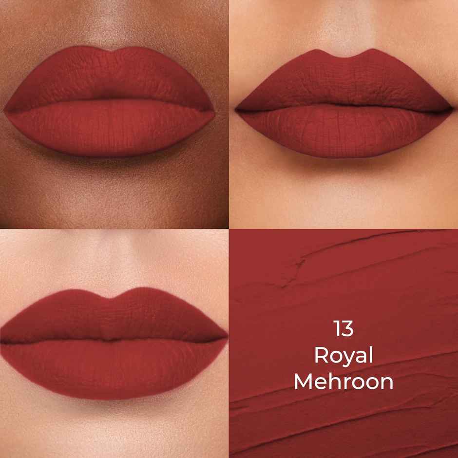 Colors Queen Lippie Creamy Matte Lipstick for Women Infused with Jojoba Oil | 13 | Royal Mehroon