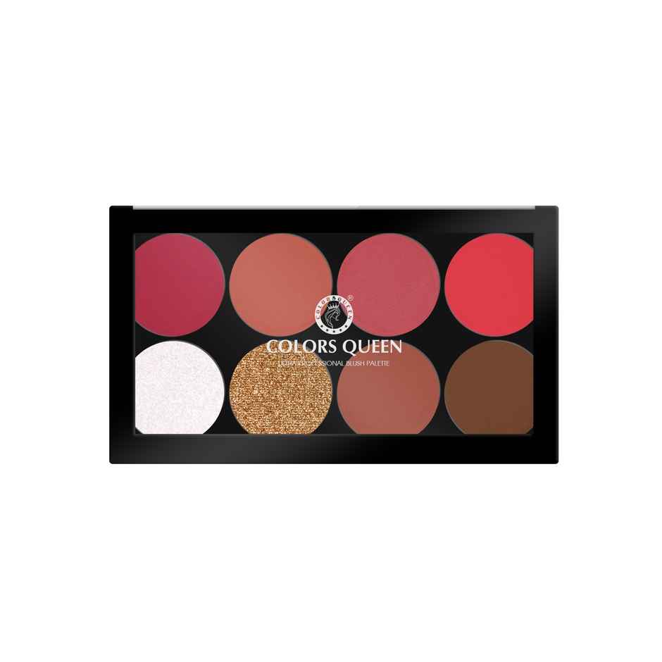 Colors Queen Ultra Professional Blush Palette with Shimmer Highlighters and Contour | Shade | 03