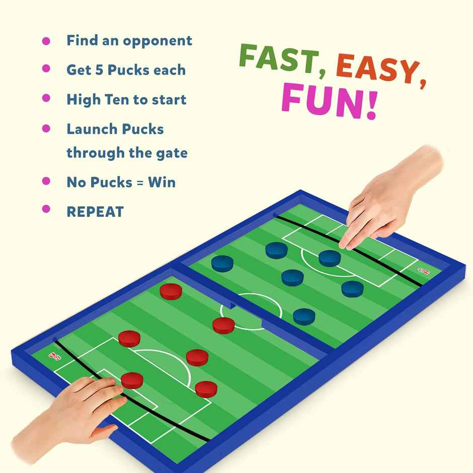 Little Berry 3 In 1 String Hockey Board Game With Ludo & Chess - Fast Sling Puck Game - Lb83