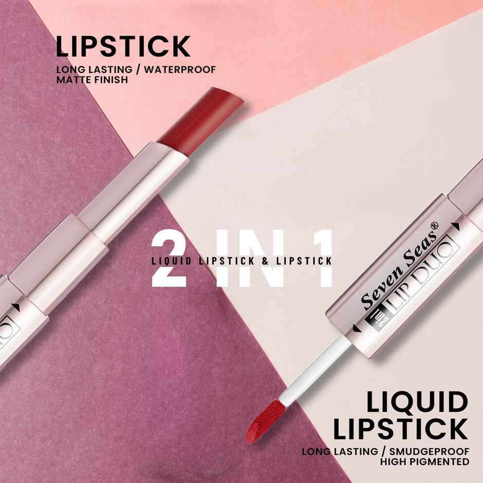 Seven Seas Lip Duo 2 In 1 - Matte Lipstick | Liquid Lipstick