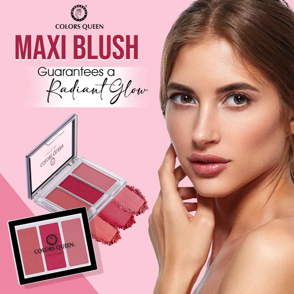 Colors Queen 3 Multicolor Maxi Blush Blusher for Face Makeup | Shade | 02