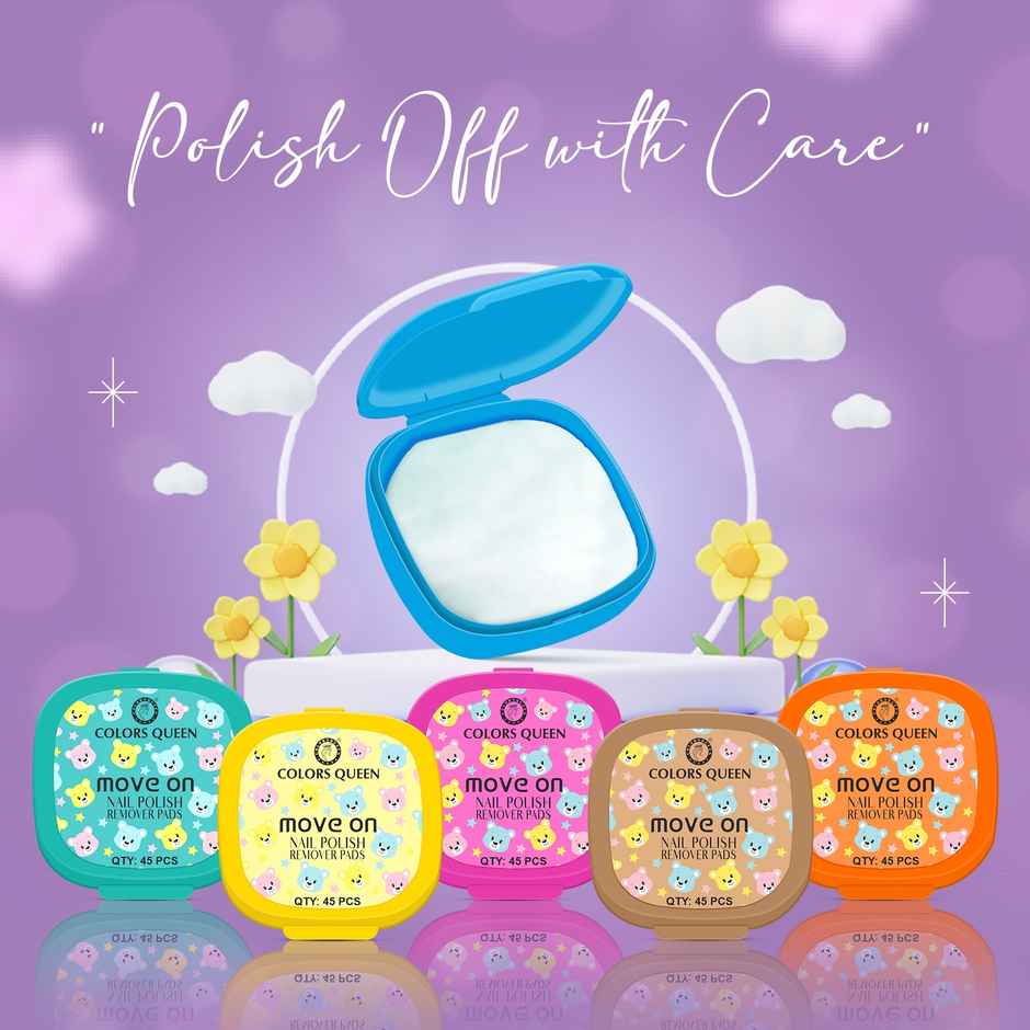 Colors Queen Move On Nail Polish Removers Pads | 45 Wipes | Assorted