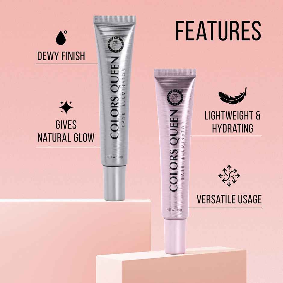 Colors Queen Base Illuminator Highlighter | Golden Pink | Long Lasting Lightweight Highlighter