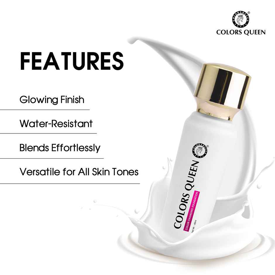 COLORS QUEEN Color Changing Foundation | Flawless Color Changing For Face Makeup