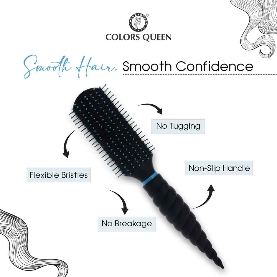 Colors Queen Small Paddle Hair Brush with Strong & Flexible Bristles