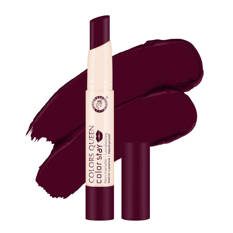 Colors Queen Color Stay Matte Lipstick |Matte Finish, Transferproof Lipstick for Women | Wine
