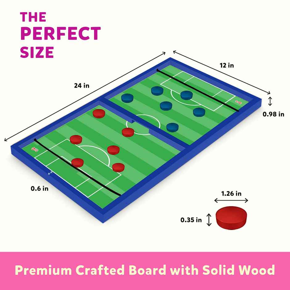 Little Berry 3 In 1 String Hockey Board Game With Ludo & Chess - Fast Sling Puck Game - Lb83