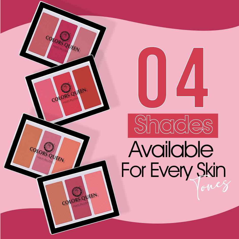 Colors Queen 3 Multicolor Maxi Blush Blusher for Face Makeup | Shade | 04