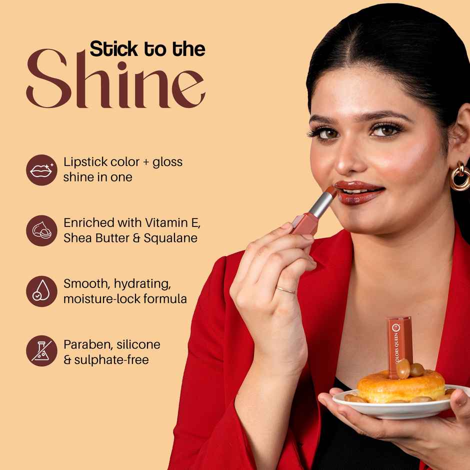 Colors Queen Gloss Bomb Glossy Lipstick | Hot Chocolit - 03