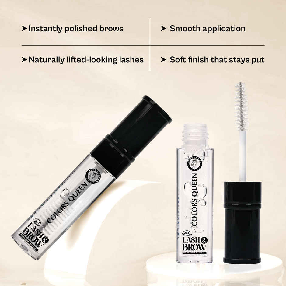 Colors Queen Clear Lash & Brow Mascara | Transparent Mascara Waterproof for Women Enriched