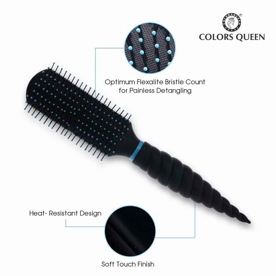 Colors Queen Small Paddle Hair Brush with Strong & Flexible Bristles