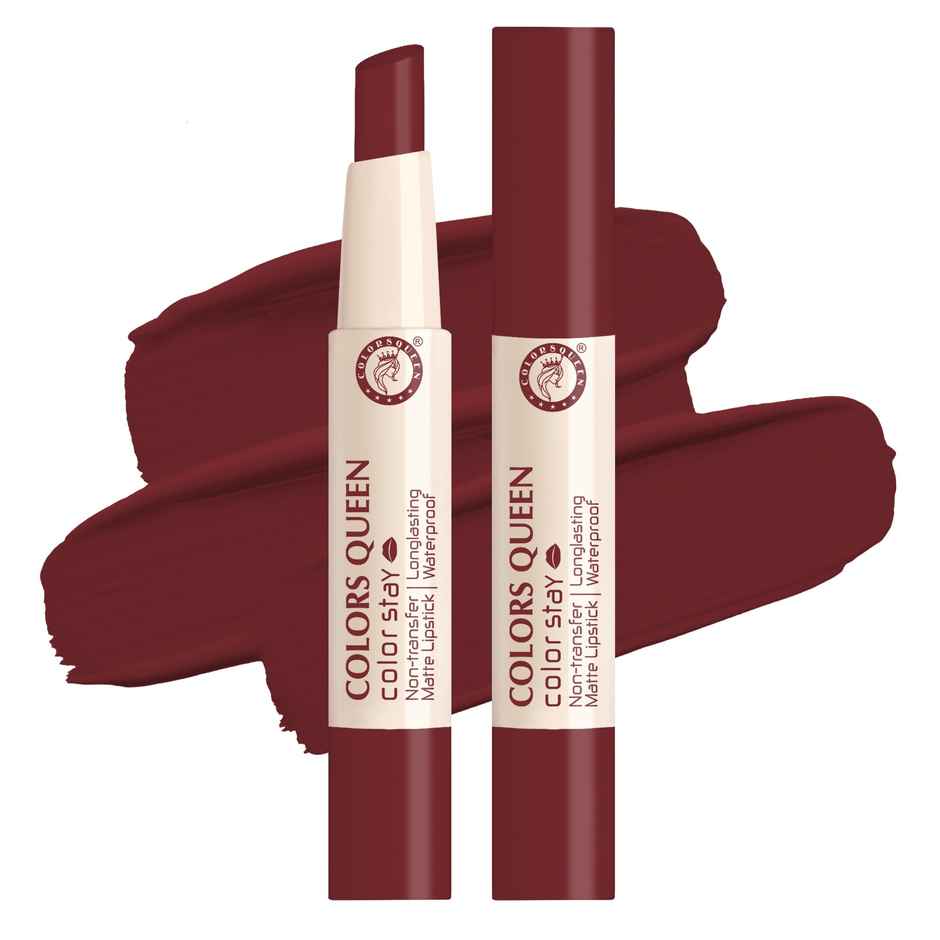 Colors Queen Color Stay Matte Lipstick |Matte Finish, Transferproof for Women | Rich Maroon