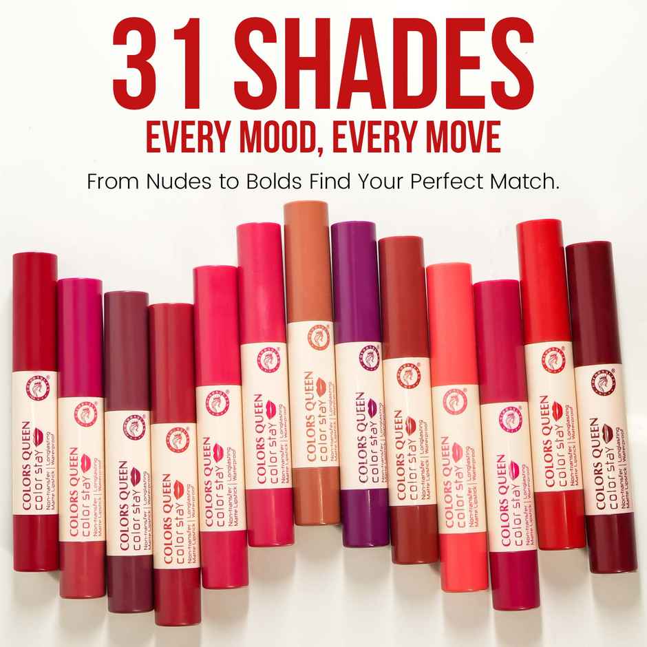 Colors Queen Color Stay Matte Lipstick | Matte Finish, Transferproof for Women | Rich Maroon