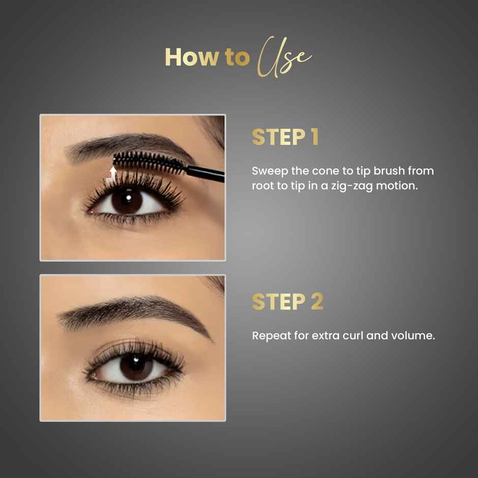 Colors Queen Lash Look Long Lasting Lengthening Mascara 9 Ml Black Smudge Proof& Waterproof Mascara