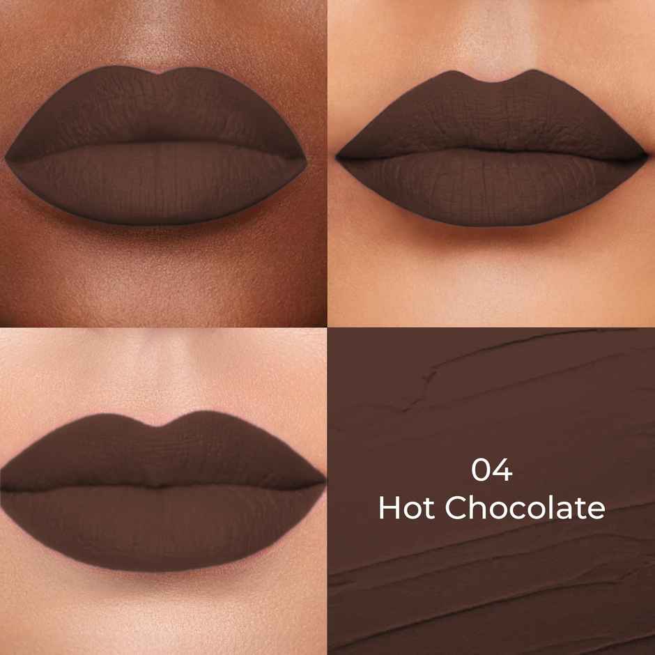 Colors Queen Lippie Creamy Matte Lipstick for Women Infused with Jojoba Oil | 04 | Hot Chocolate