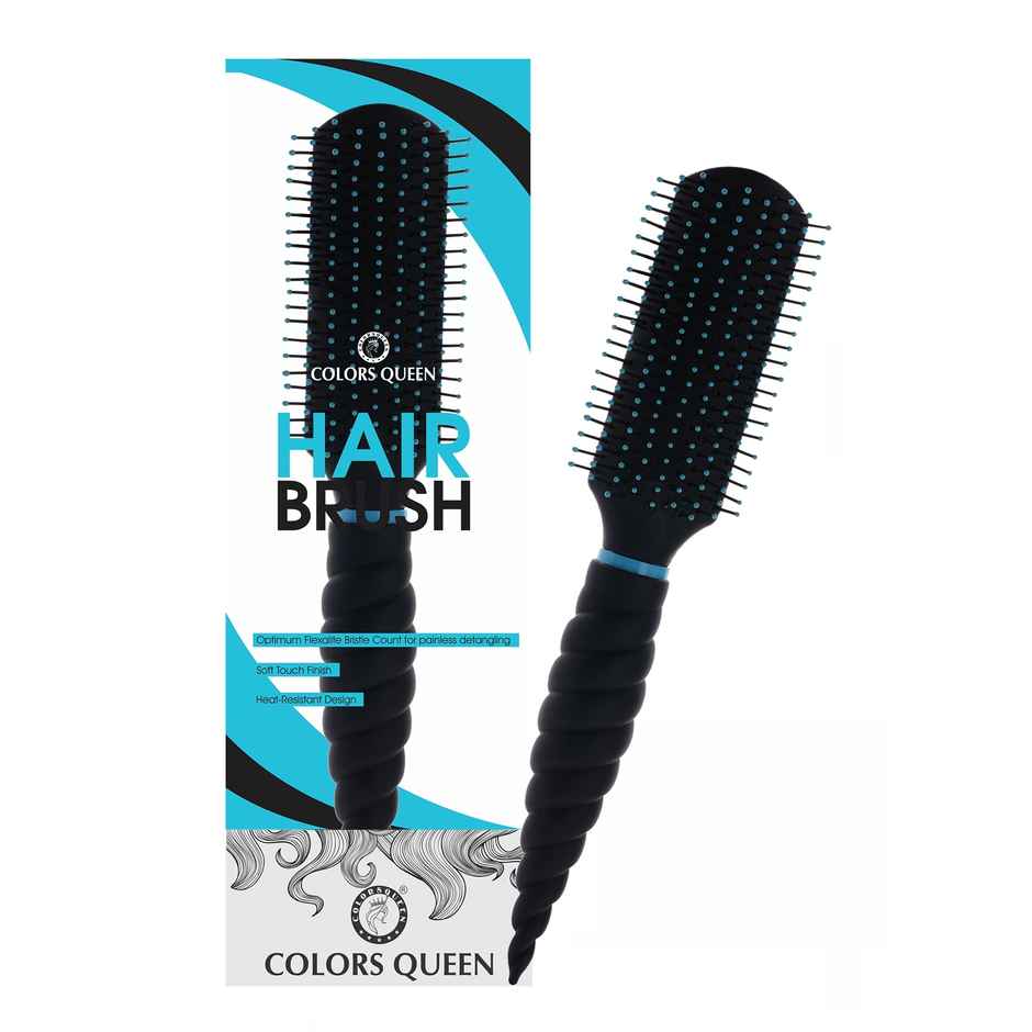 Colors Queen Small Paddle Hair Brush with Strong & Flexible Bristles