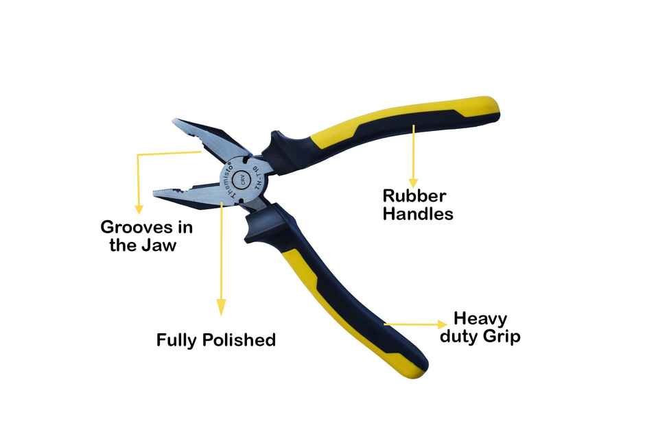 Themisto 8 Inch Combination Plier Crv (Yellow)