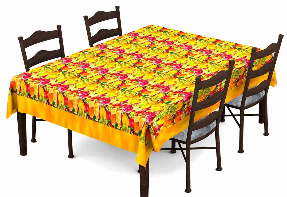Lushomes Dining Table Cover - 6 Seater | Digital Printed Yellow | 60 x 90 inch